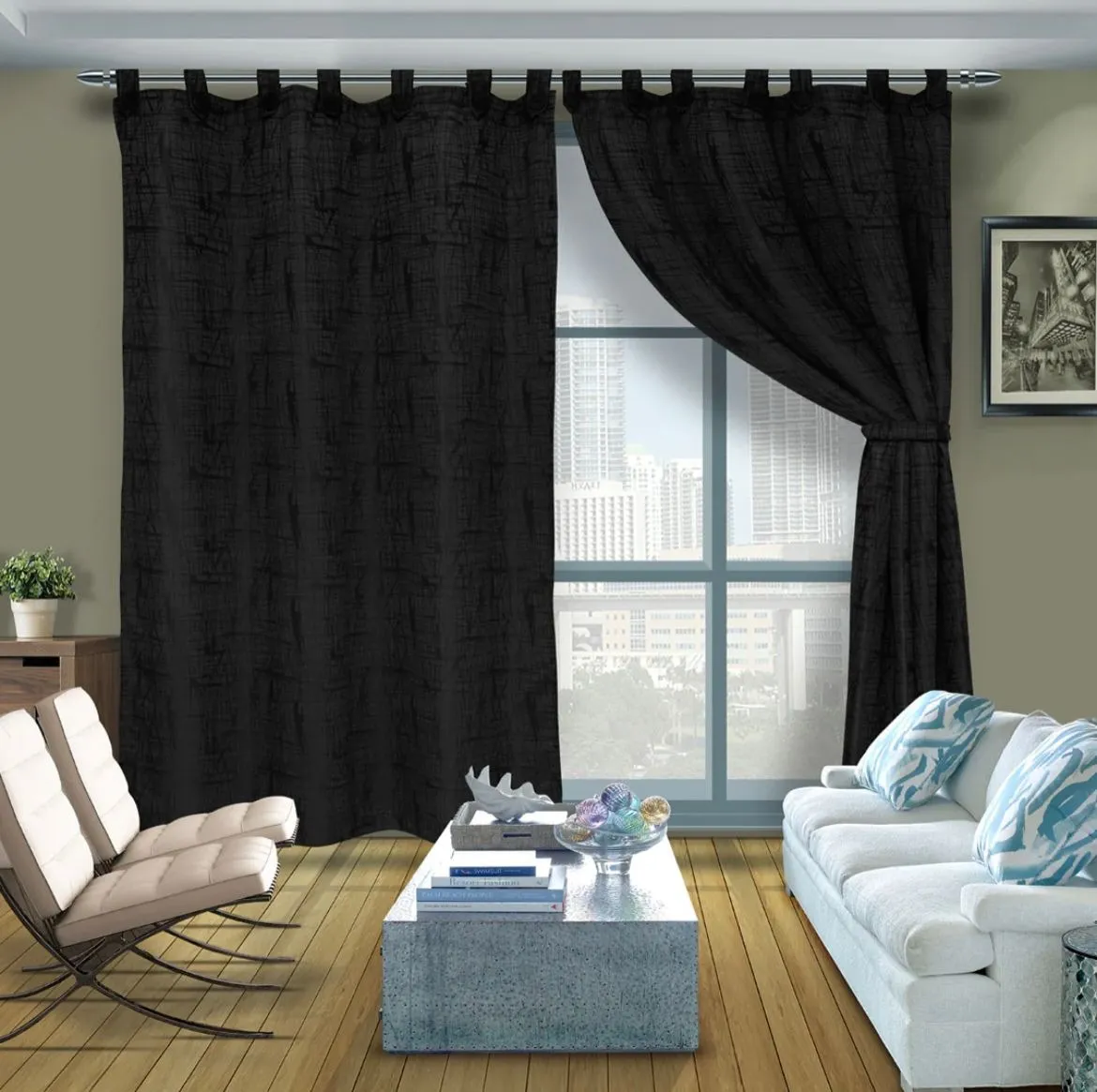 Juego Cortinas Jacquard 270x220 Cm