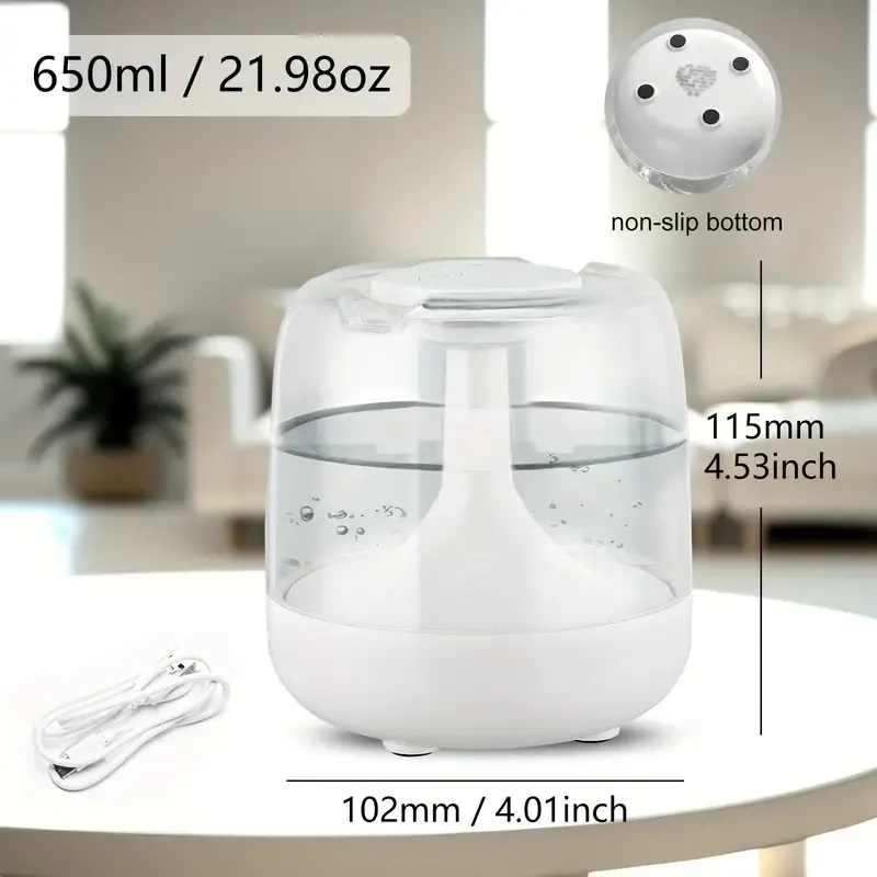 Humidificador Difusor  Purificador De Aire, Mini Luz Nocturna, 440ml 