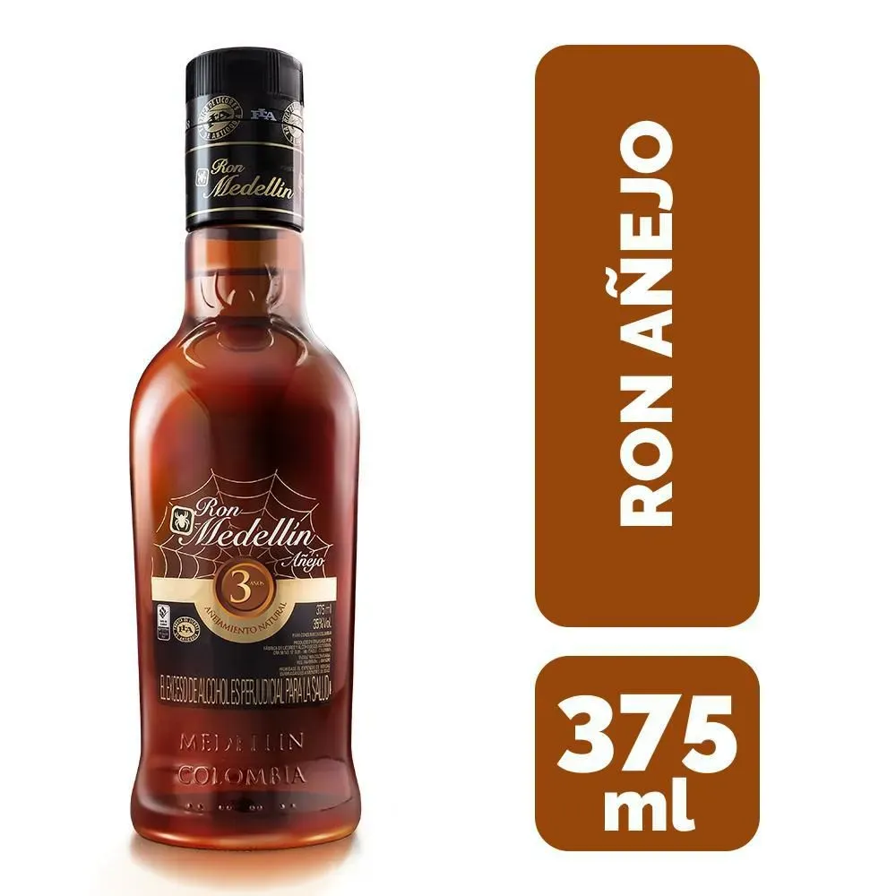 Ron Medellín añejo 3 años 35%Vol X375ml