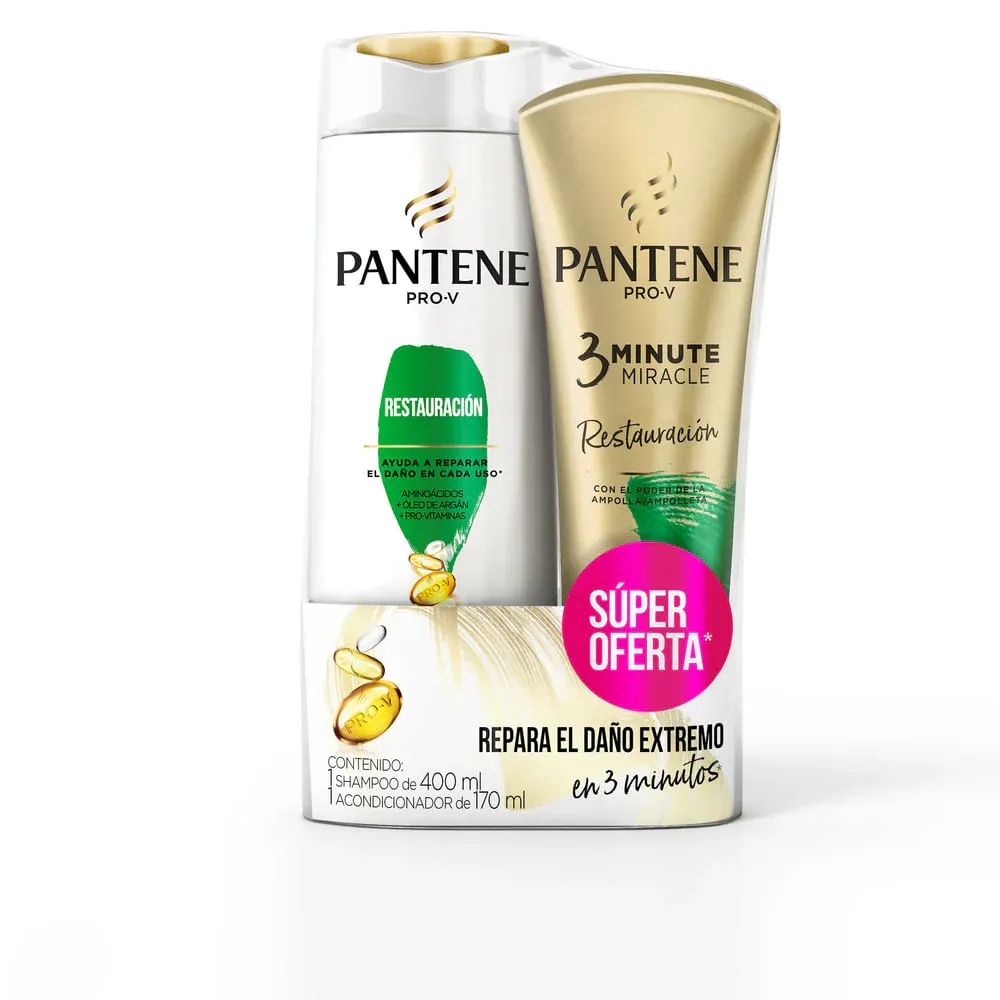 Shampoo Pantene Restauración X400Ml + Acondicionador X170Ml