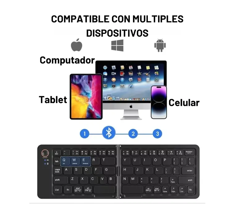 Teclado Plegable Inalambrico Bluetooth Mini Celular