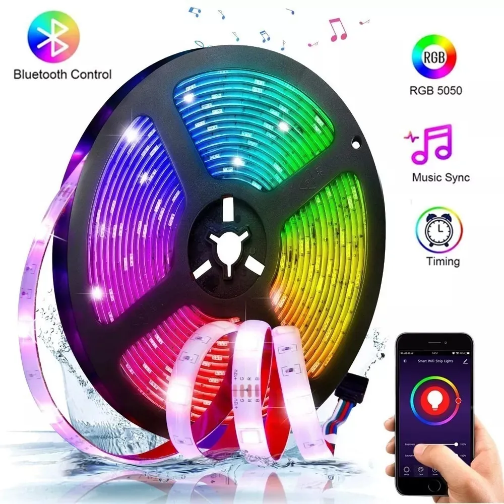 Cinta Led Rgb Bluetooth  Música 5 mts