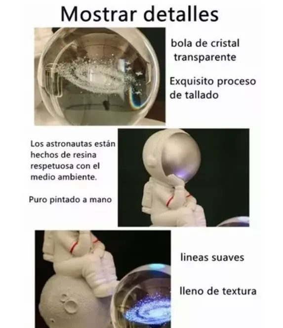 Lampara Led Astronauta Con Planeta 