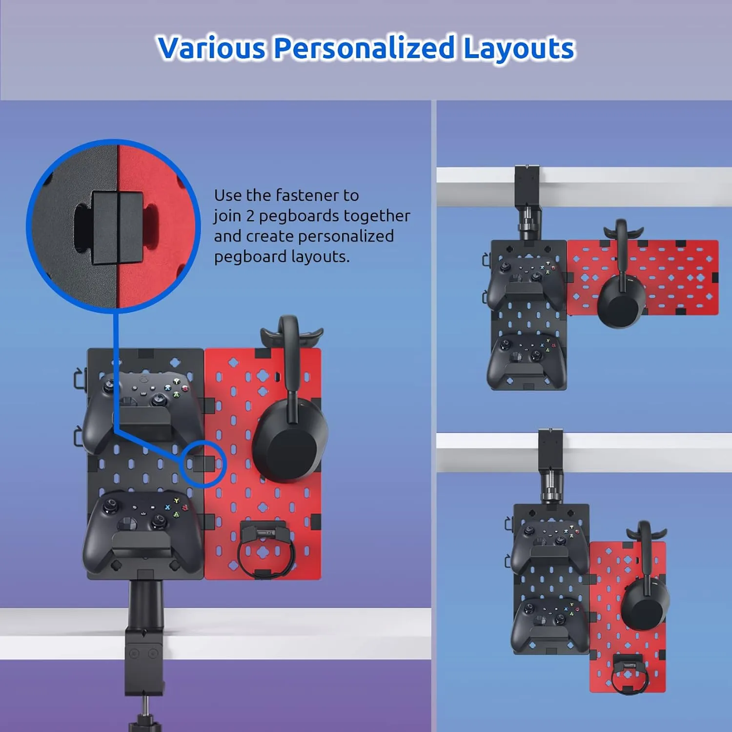  Soporte Para Audífonos y Control Para Escritorio, Base Modular Giratorio Con  Ganchos Para Cable  Marca PUTORSEN