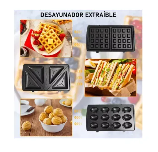 Waflera,Sandwichera,Maquina Para Hacer Nueces 7 En 1