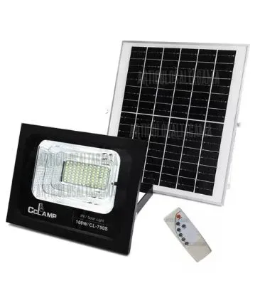 Lampara Reflector Led Panel Solar 100w Recargable 