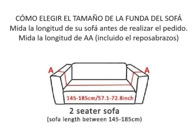 Funda Protectora Para Sofa De 2 Puestos Elastico