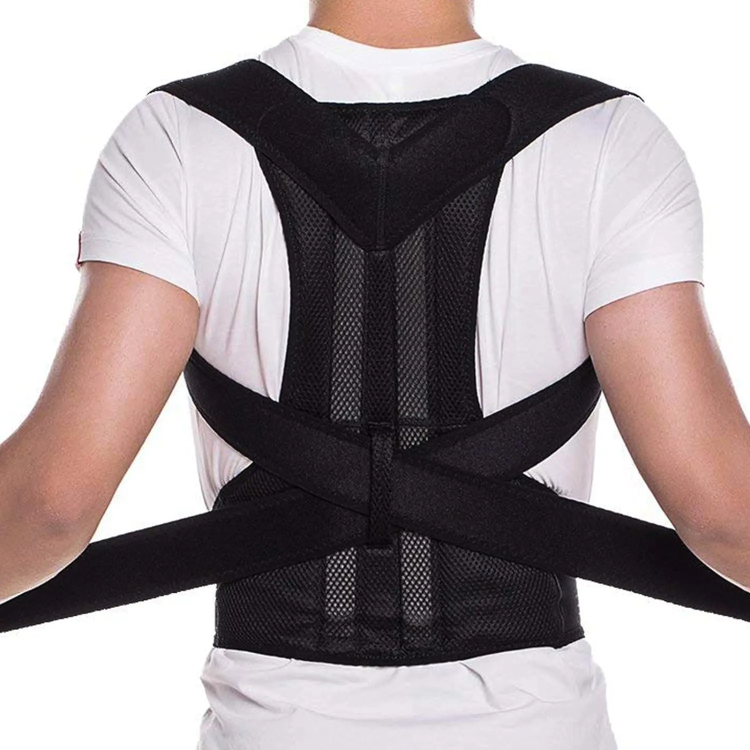 Corrector Postura Espalda Dolor Posture Unisex Negro L-M Con Varilla