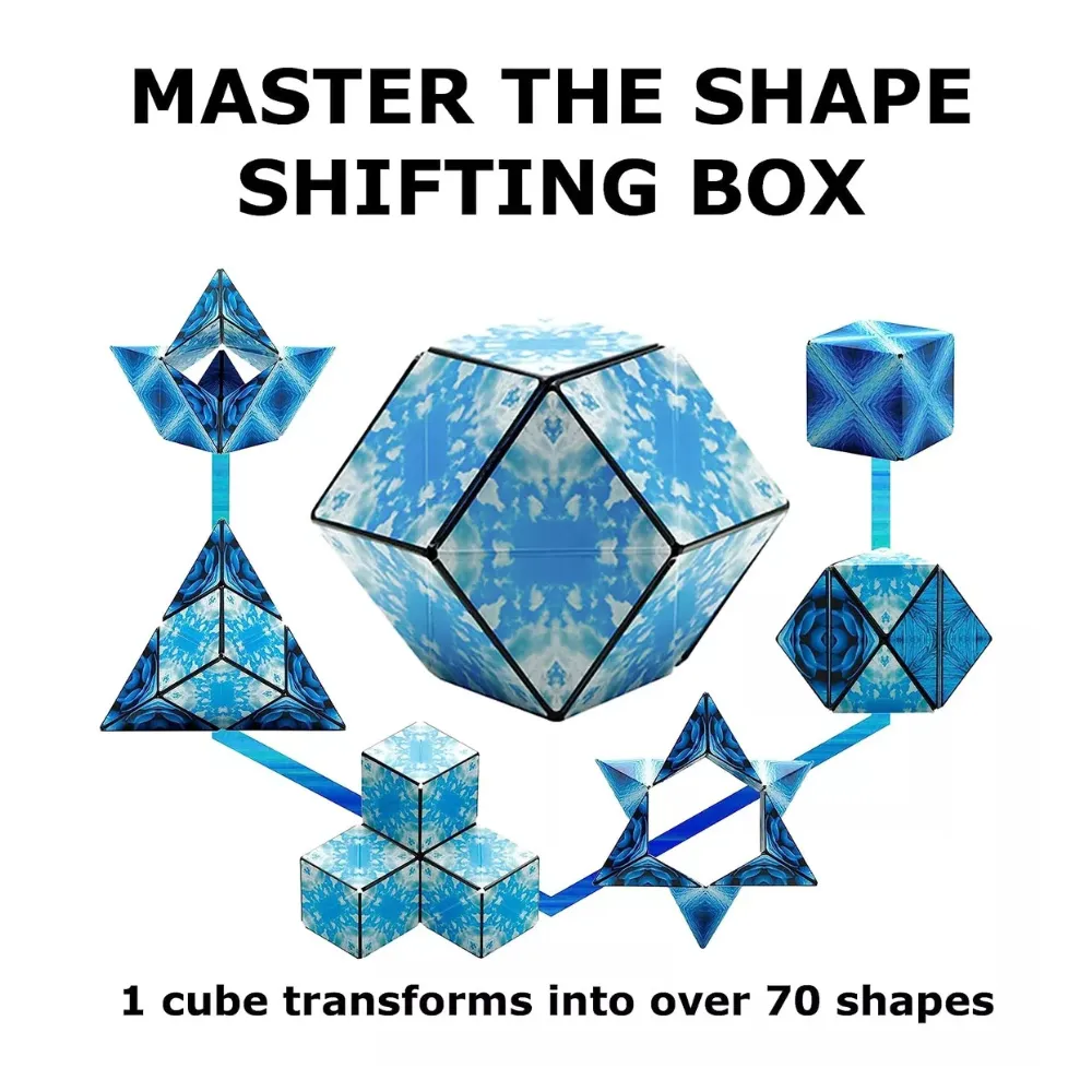 Shashibo Cubo Azul Mágico De 36 Imanes 70 Formas Original