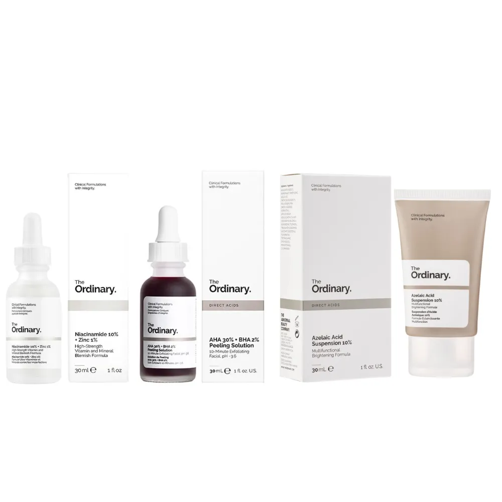 The Ordinary Kit Acné Niacinamida 30Ml + Peeling 30Ml + Ácido Azelaico 30Ml 