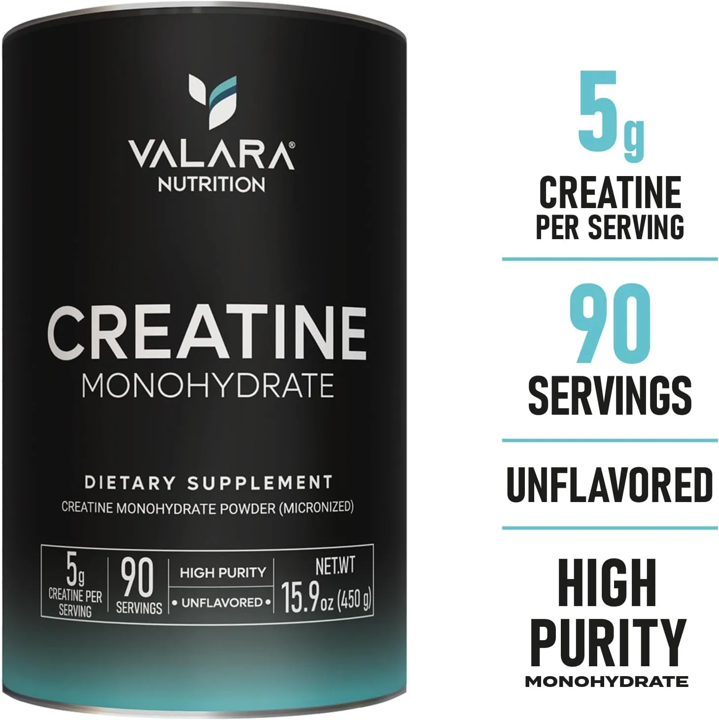 Valara Creatina Monohidrato Micronizado En Polvo 450g