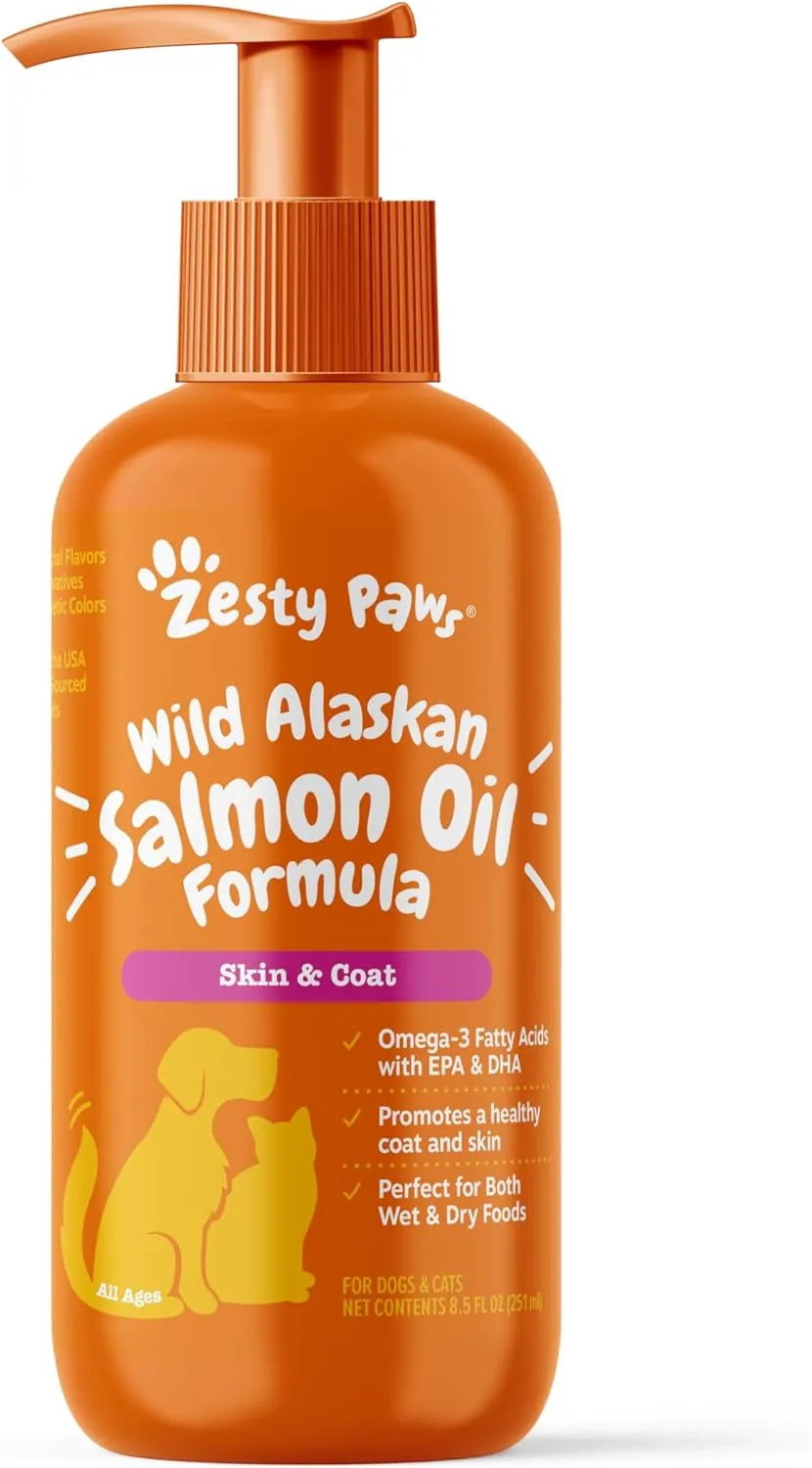 Zesty Paws Pure Wild Alaska Aceite De Salmón, Perros Y Gatos 251