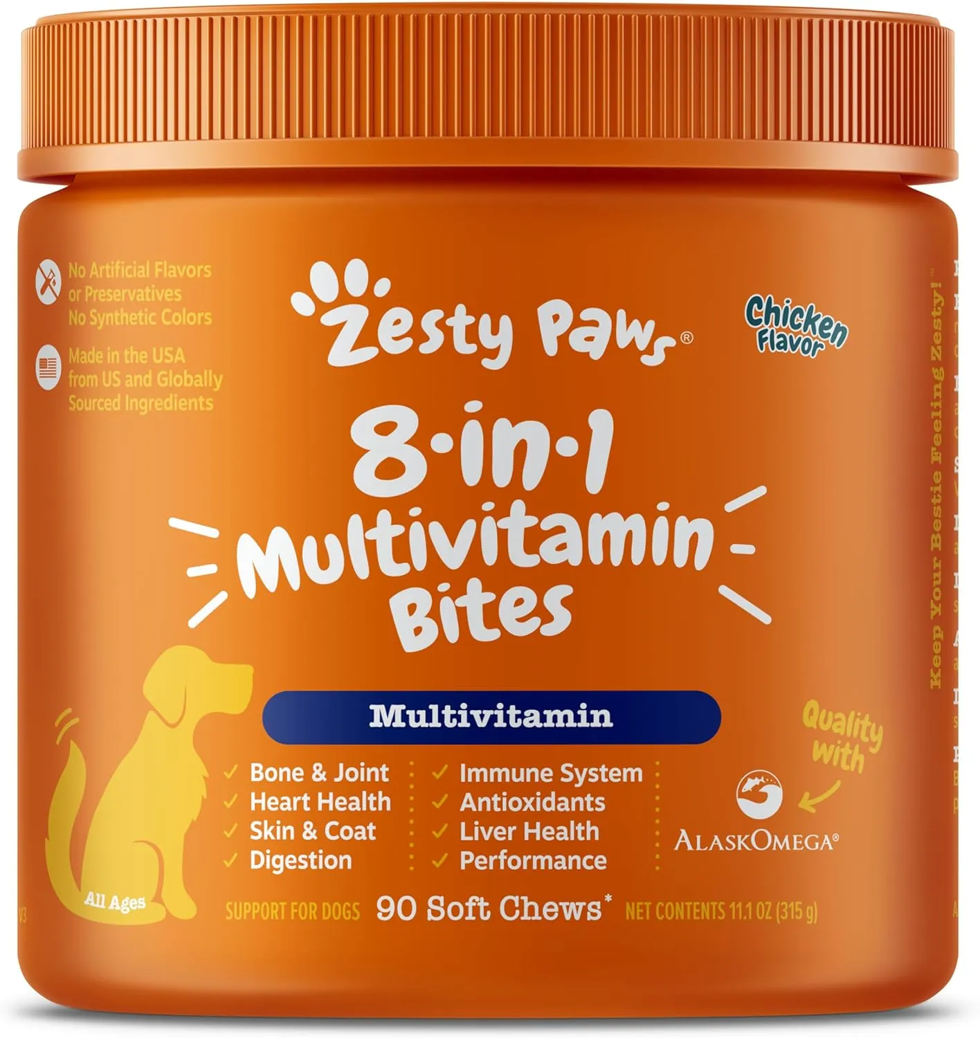 Zesty Paws 8 In 1 Bites Suplemento Para Perros Multi-vitaminas 90 Soft Chews