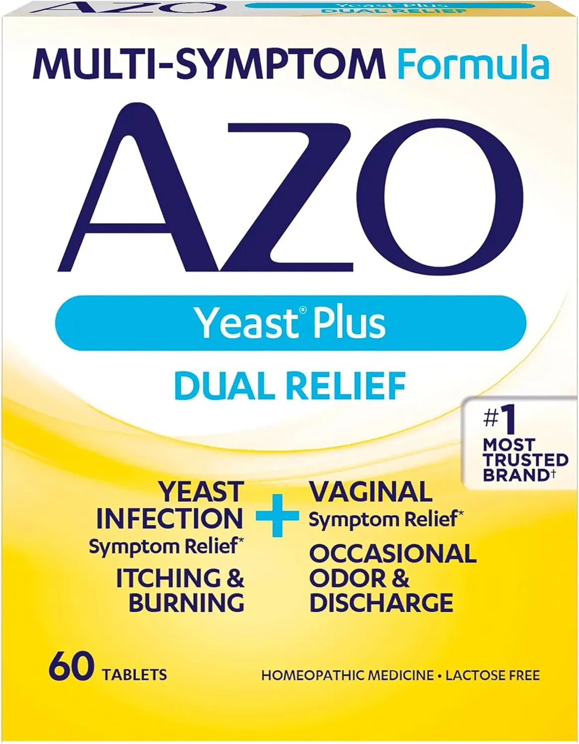 Azo Doble Alivio Salud Vaginal Contra Hongos Levaduras 60 Tabletas