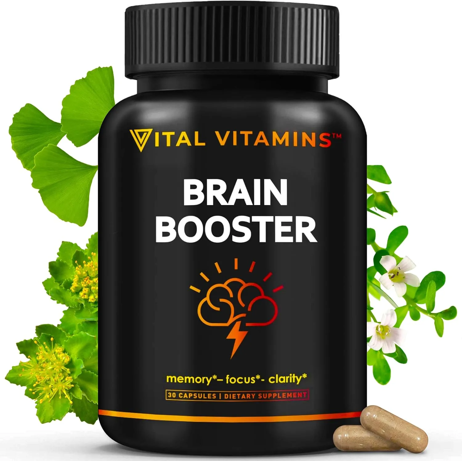 Brain Booster Vital Vitamins 30 Cápsulas Memoria Enfoque 