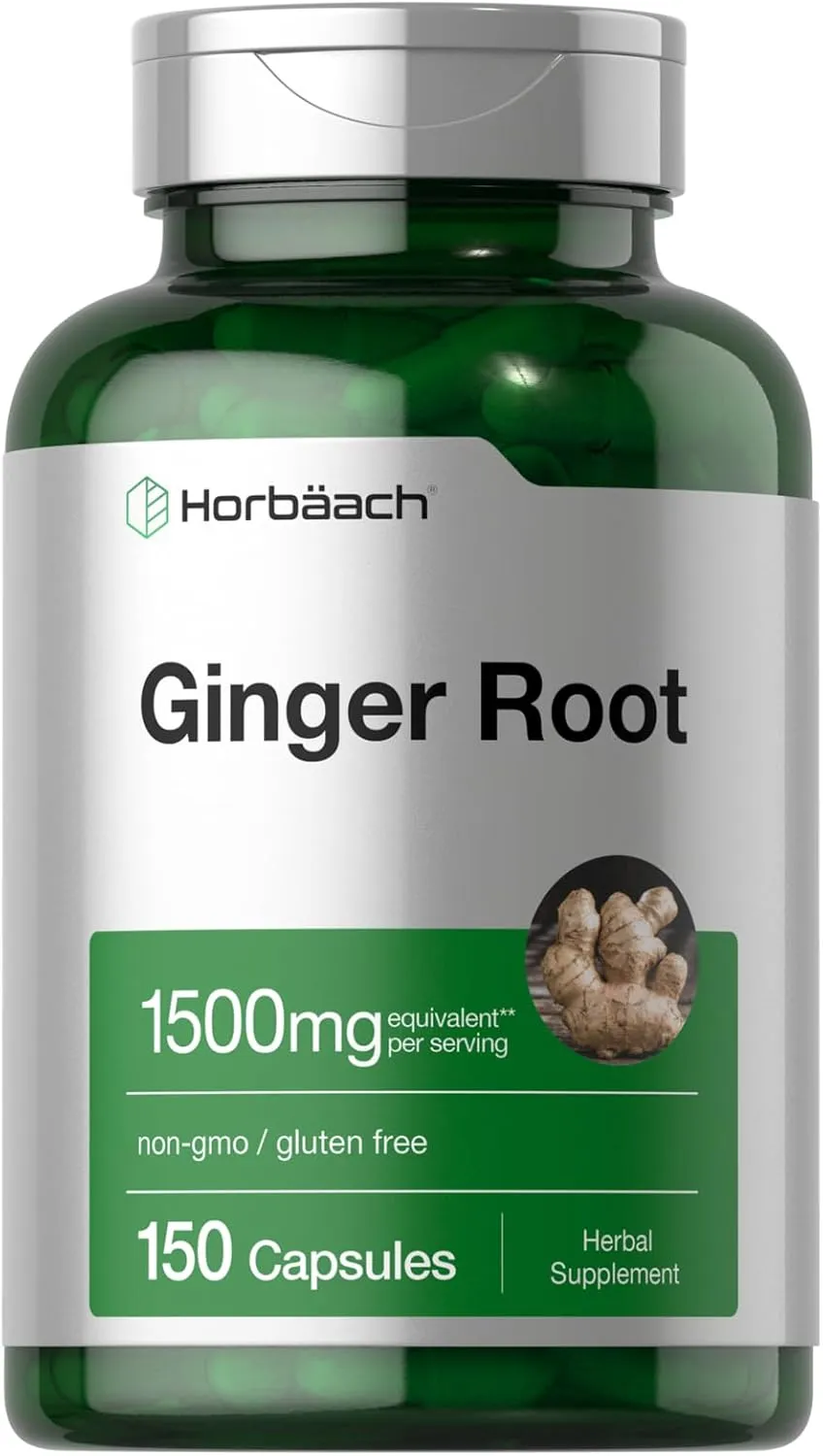 Horbaach Raíz de Jengibre 1500 mg 150 Cápsulas