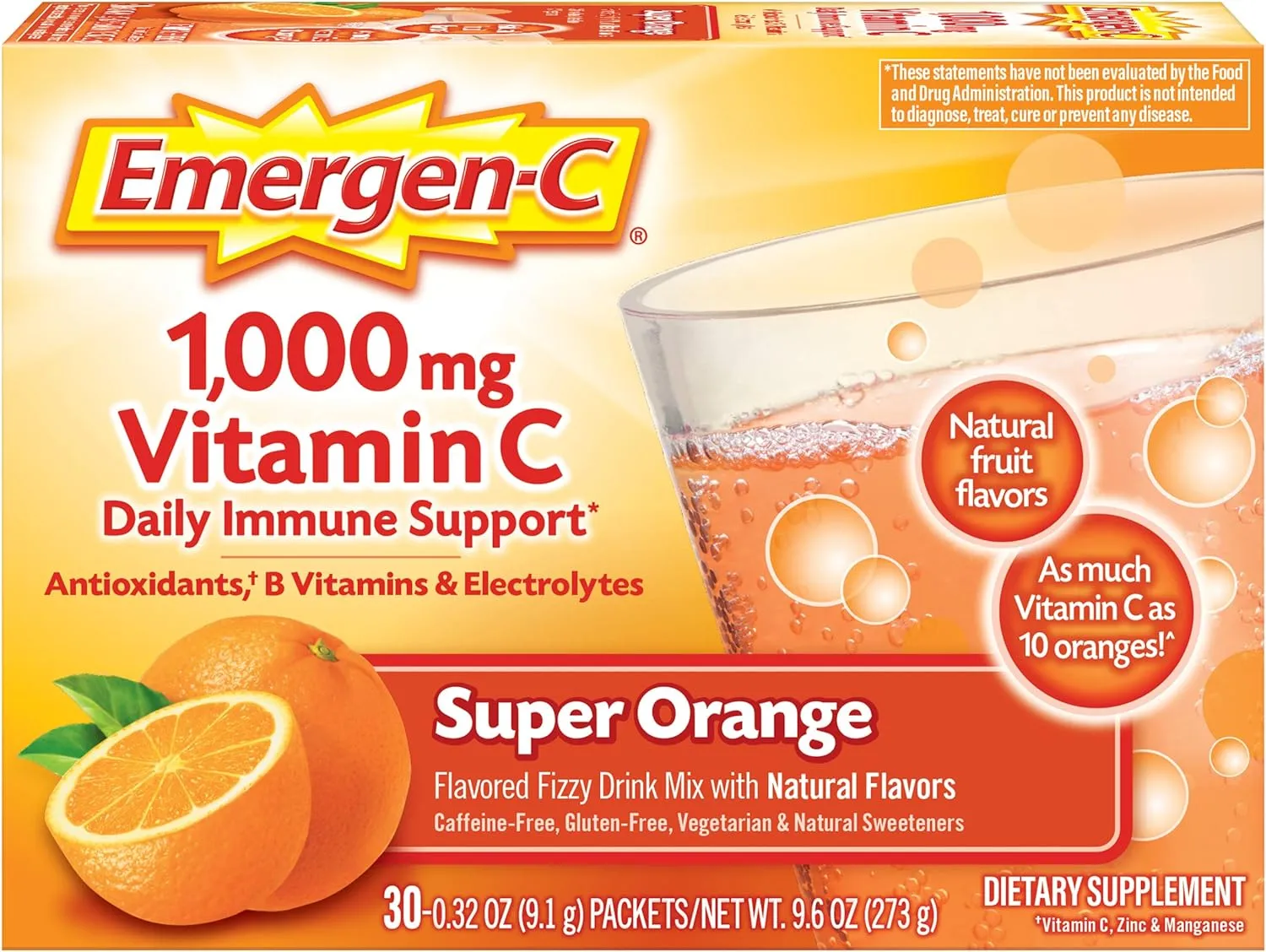 Emergen C Inmune Vitamina C Naranja 30 Sobres 