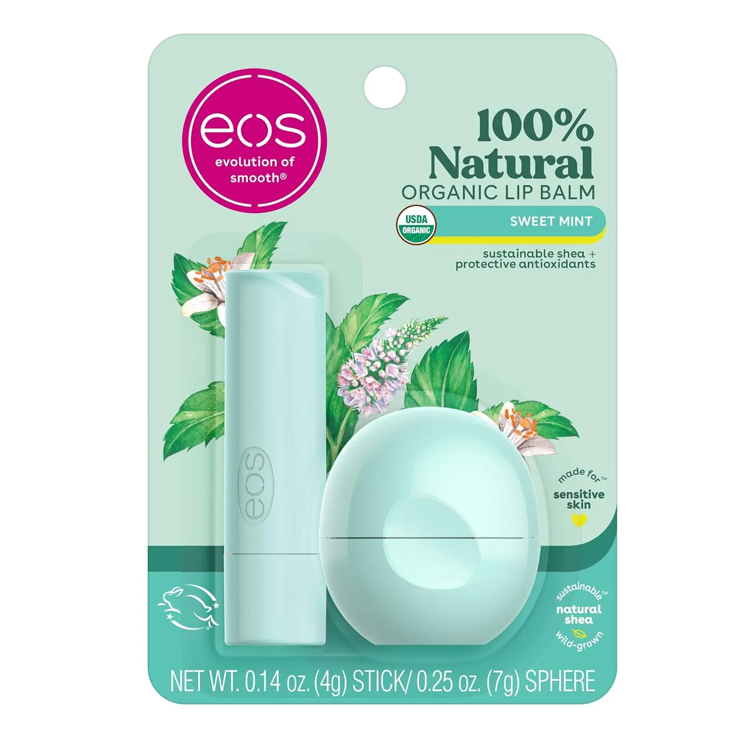 Eos Bálsamo Labial y Esfera Menta Dulce 