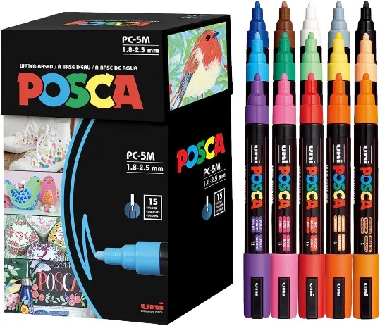 Marcadores Posca X 15 Colores 5m