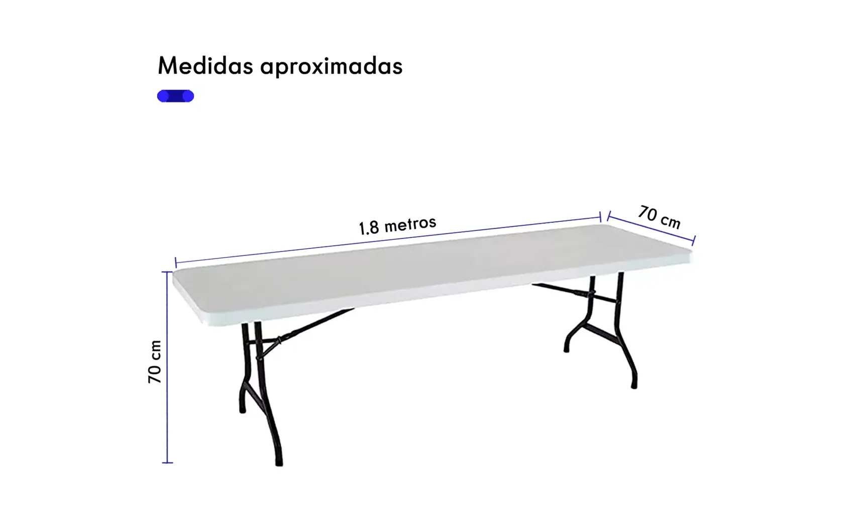 Mesa Portafolio Plegable 180cm Resistente Exterior Jardin