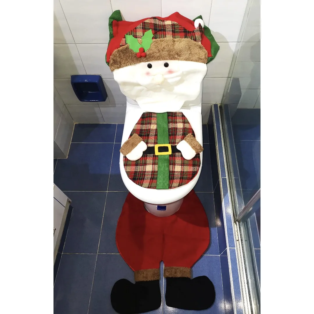 Juego De Baño Diseño Navideño Papá Noel Escocés