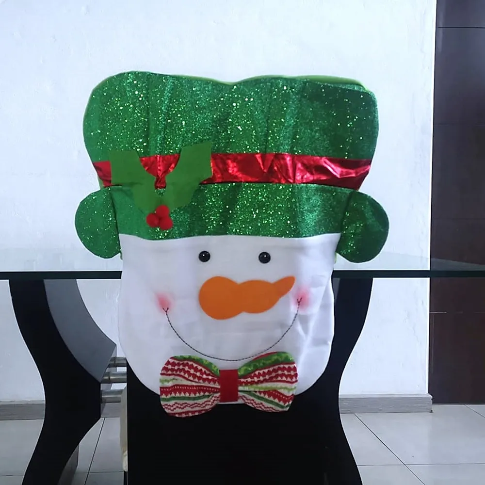 Espaldar De Silla Diseño Navideño Hombre De Nieve