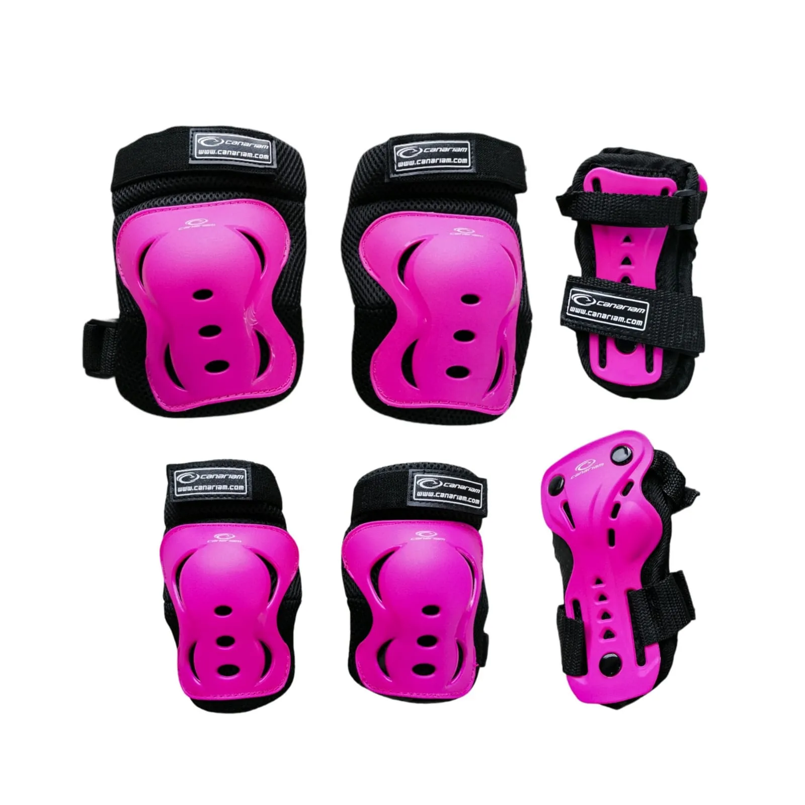 Kit De Protecciones Patinaje Semiprofesionales Rodilleras Coderas Y Guantes Fucsia