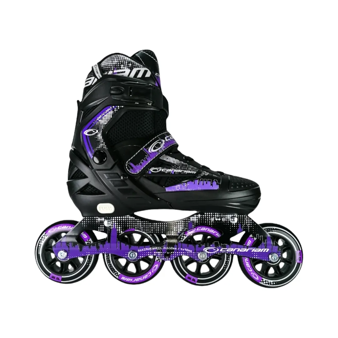 Patines En Linea Semiprofesionales Canariam Roller Team Ajustables Morado   