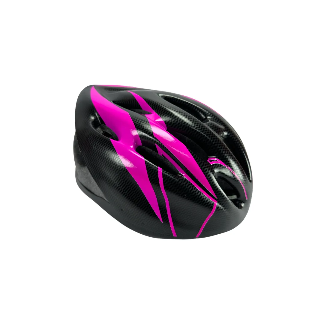 Combo Protecciones Casco Basic Aerodynamic Con Rodilleras Coderas Y Guantes Sport Fucsia