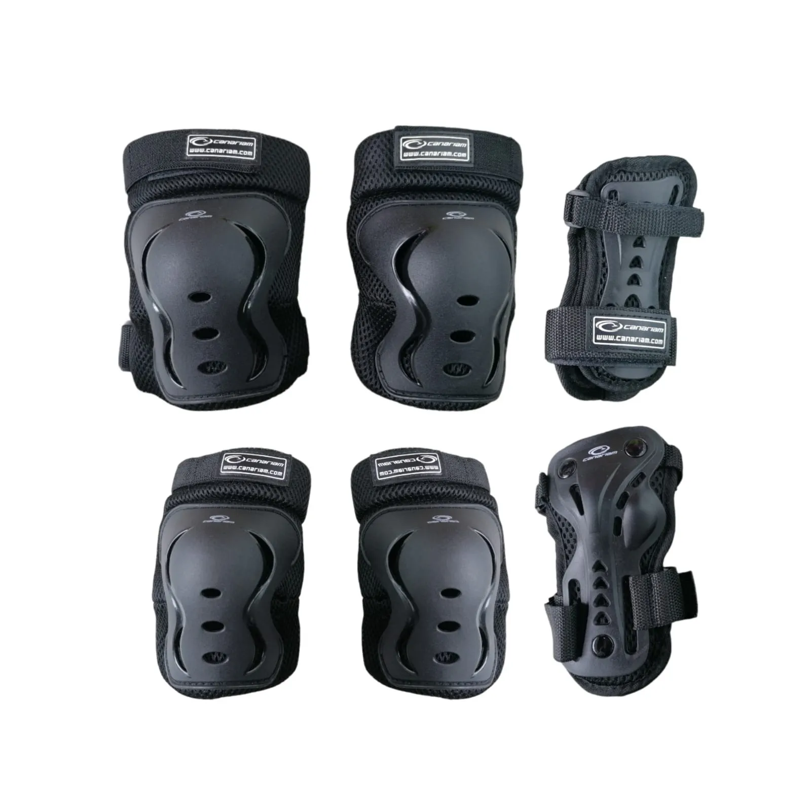 Kit De Protecciones Patinaje Semiprofesionales Rodilleras Coderas Y Guantes Negra