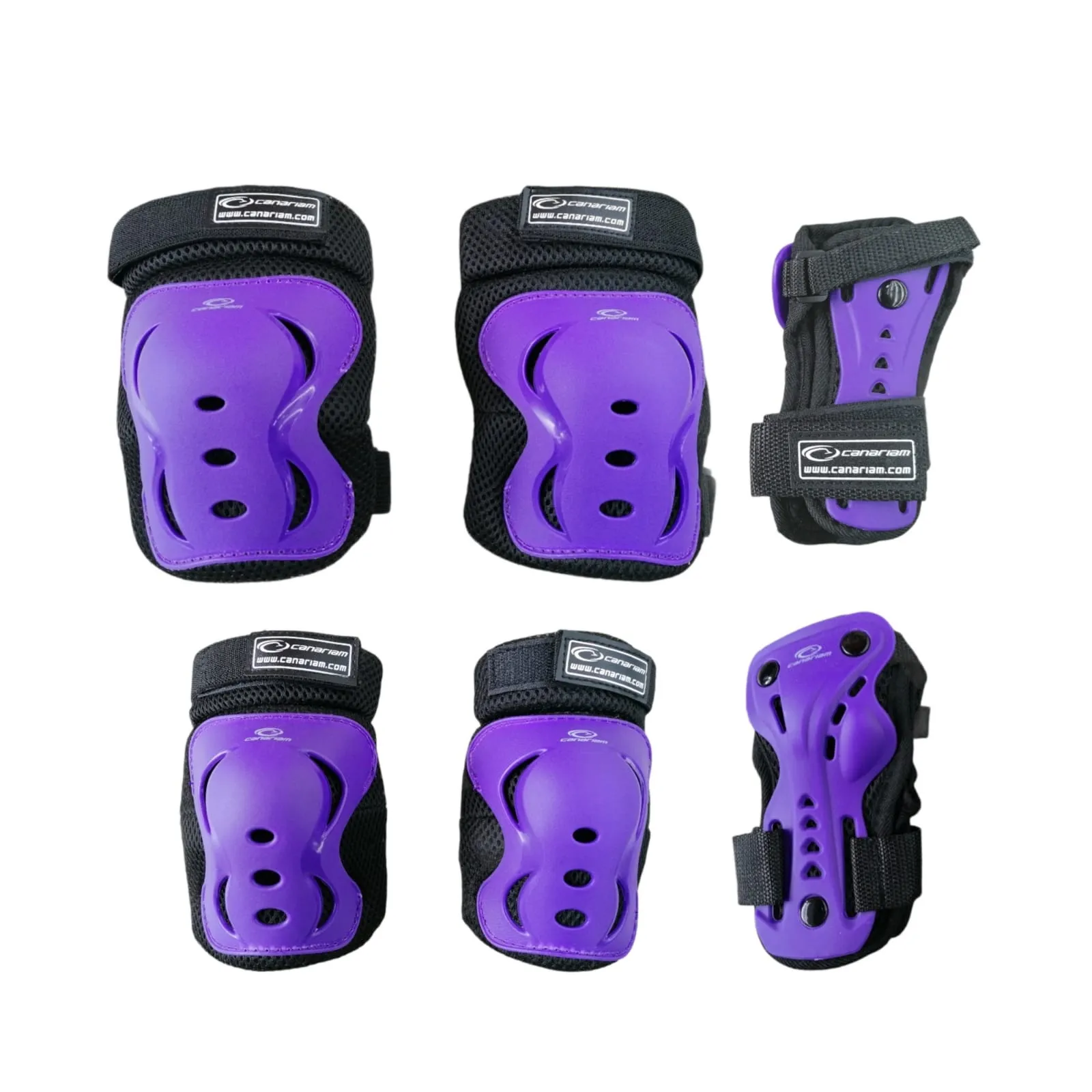 Kit De Protecciones Patinaje Semiprofesionales Rodilleras Coderas Y Guantes Morado