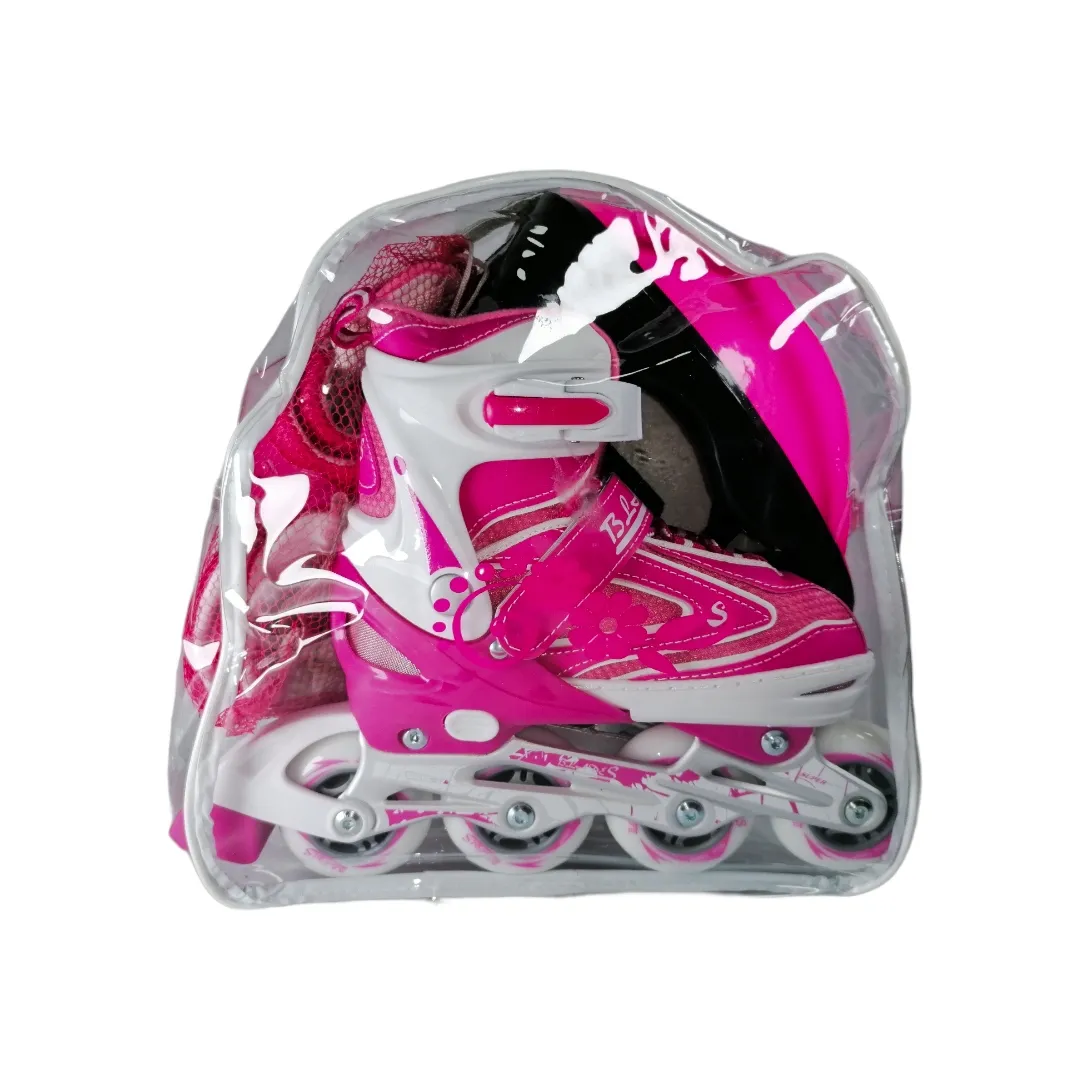 Patines En Linea Semiprofesionales Kit Blades Ajustables Con Protecciones Fucsia 