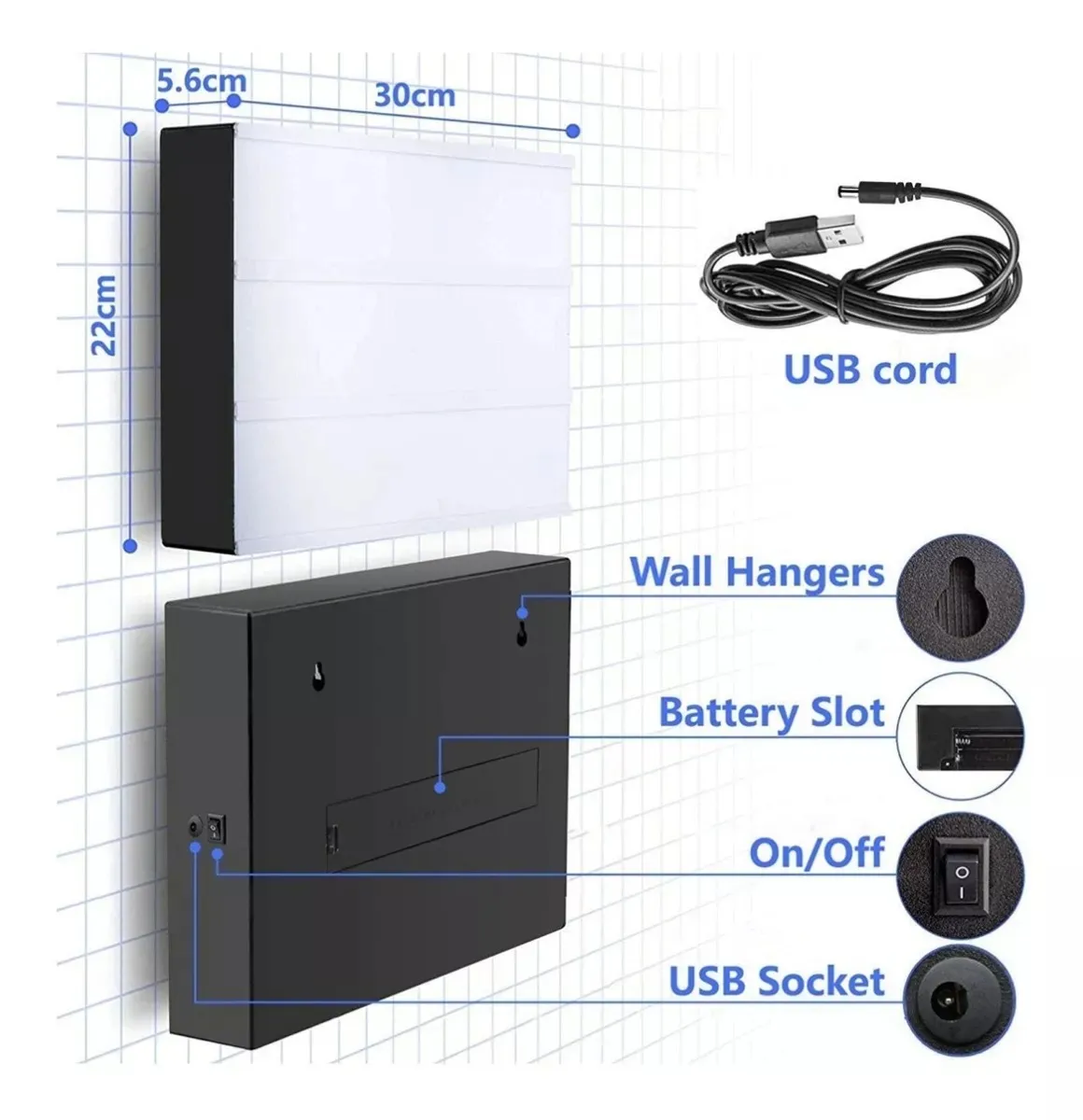 Tablero Led Con Letras Caja Luminosa Mensajes Ligth Box 