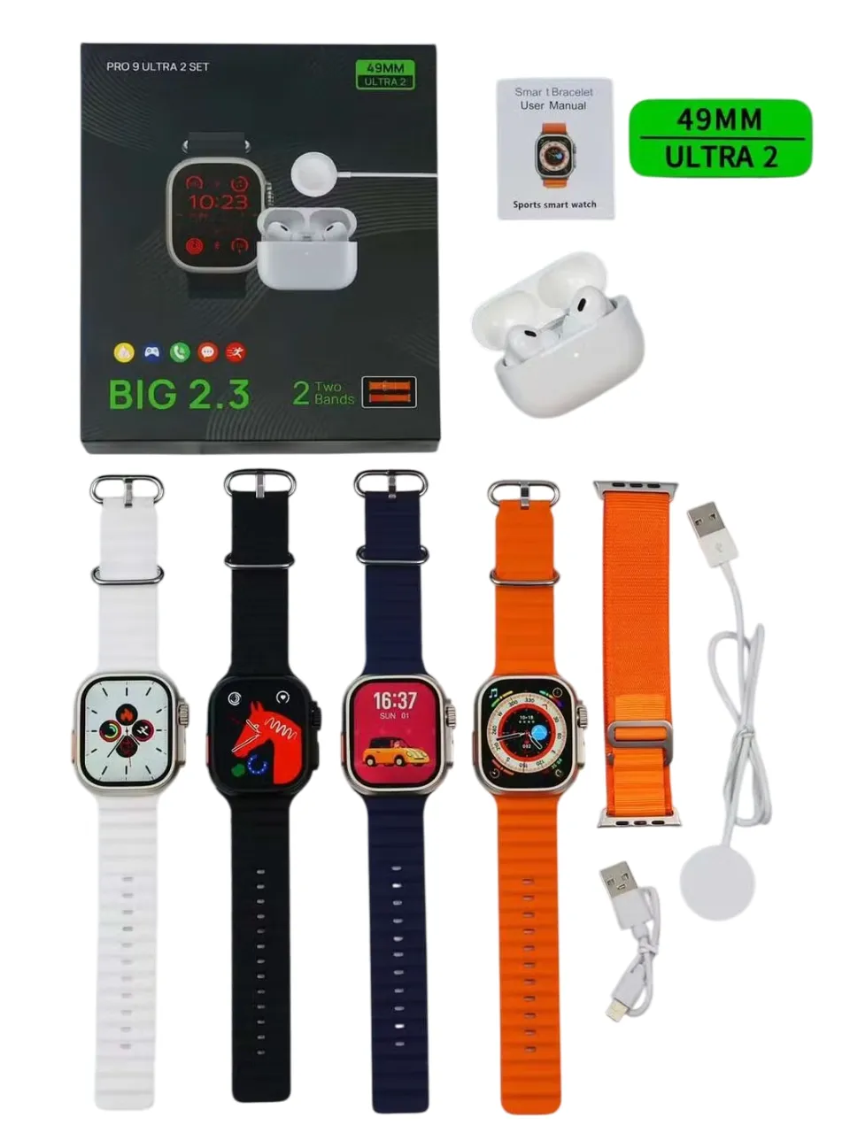 RELOJ SMARTWATCH pro9 ultra 2 set 49mm ultra2 big2.3 RELOJ + AURICULAR