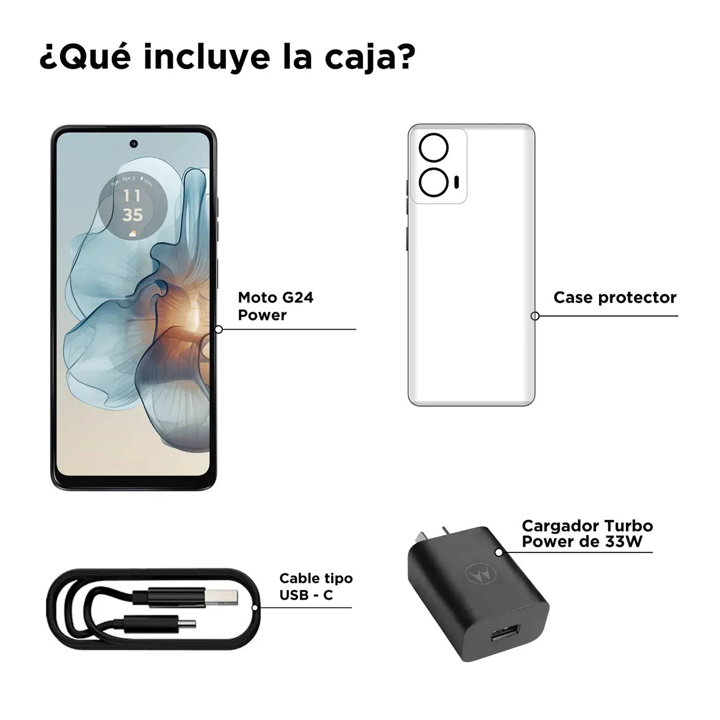 Celular MOTOROLA G24 Power 256GB 4 Ram+ auriculares bluetooth