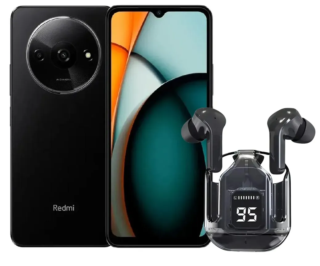 Celular Xiaomi Redmi A3 128Gb 4 Ram Lte Negro + Auriculares