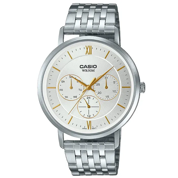 Reloj Casio Hombre Plateado MTP-B300D-7AVDF Caballero Multifuncional Pulso Acero