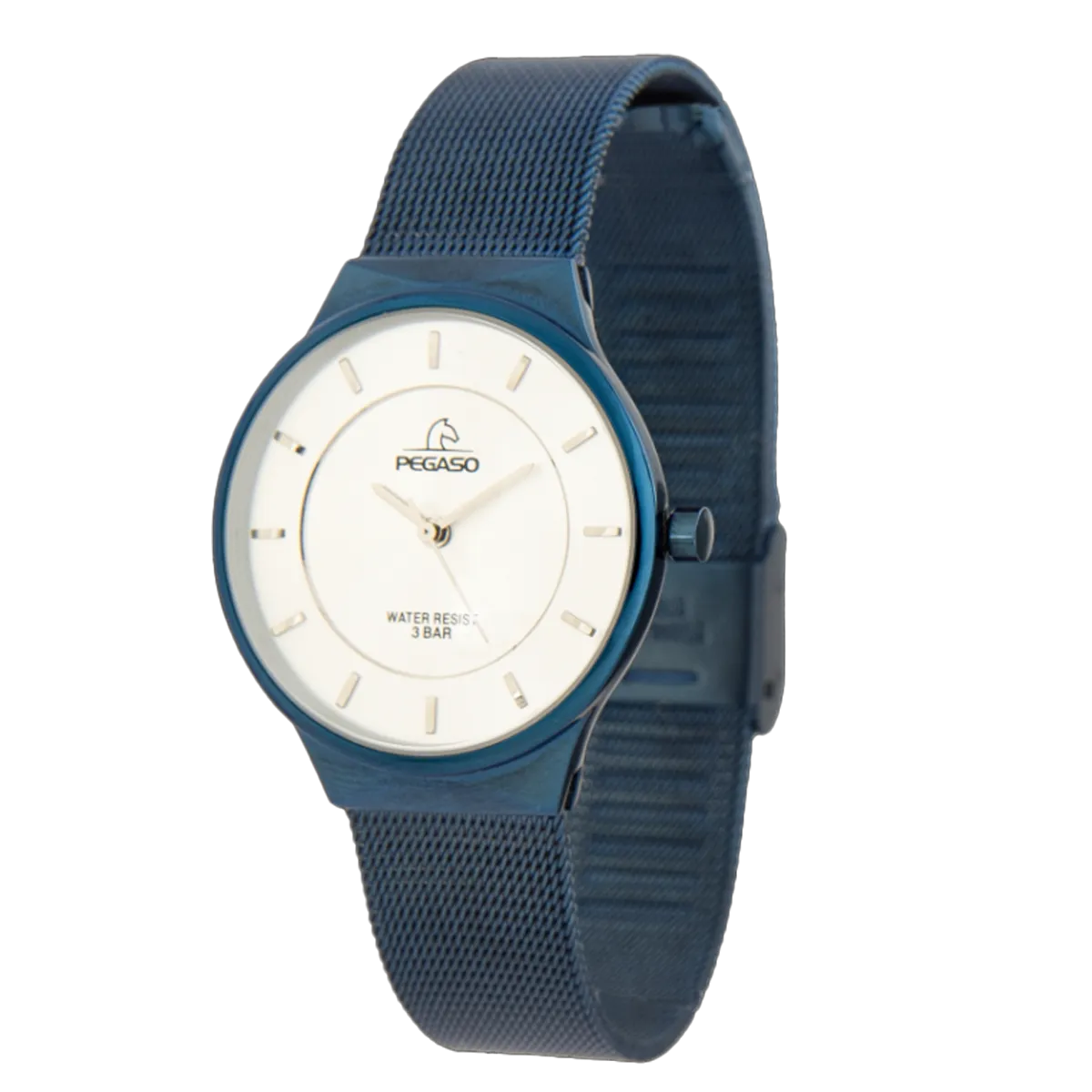 Reloj Pegaso Acero Malla  P6483DB-160701A Azul Dama Casual Femenino Mujer