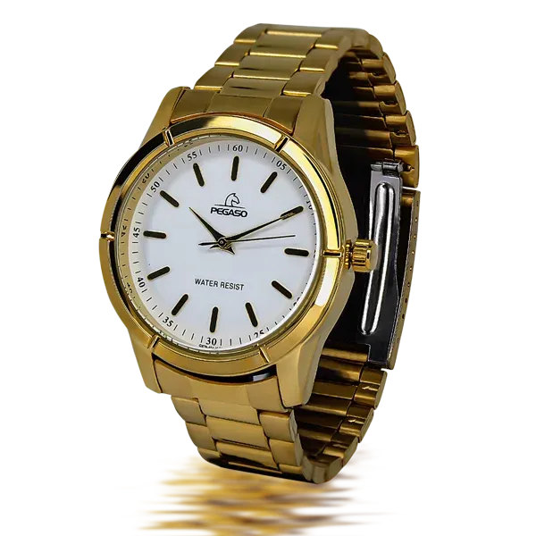 Reloj Pegaso Analogo Hombre P6491G-182261A Pulso Acero Dorado