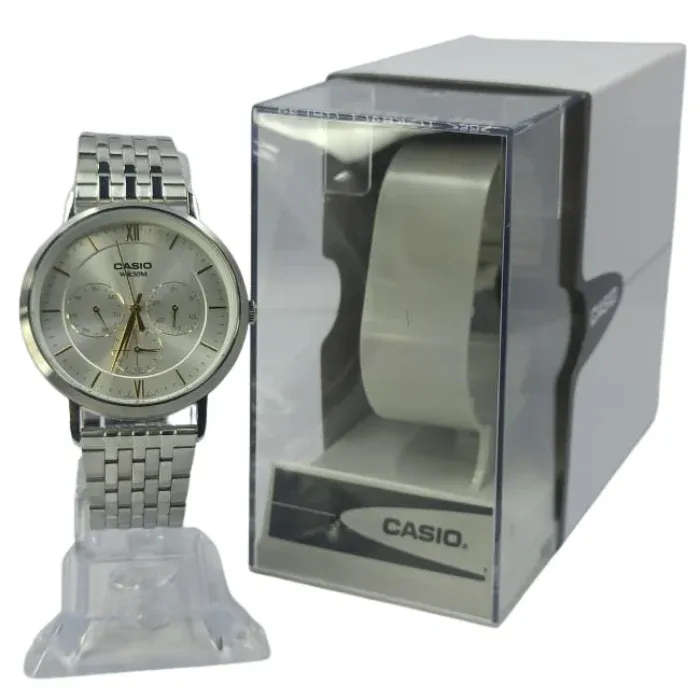 Reloj Casio Hombre Plateado MTP-B300D-7AVDF Caballero Multifuncional Pulso Acero