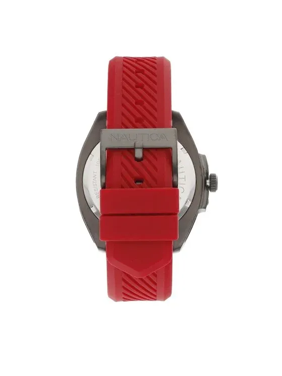 Reloj Nautica Tin Can Bay Pulso Silicona Rojo Caballero Hombre Masculino naptcs223