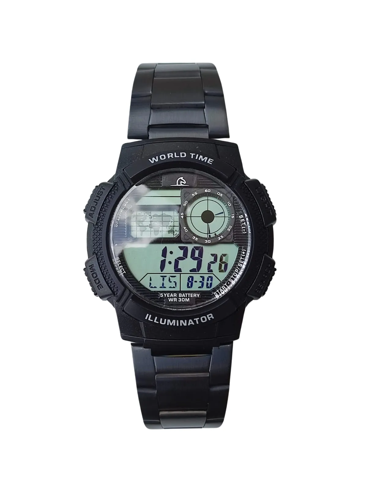 Reloj Pegaso P7011BK-M0101 Masculino - Caballero - Hombre Metálico Digital Pavonado Negro