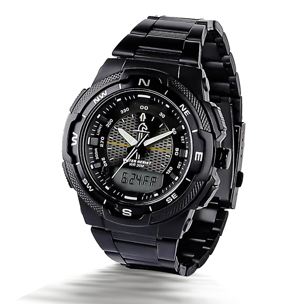 Reloj Pegaso Doble Hora Hombre P8107ABK-M0101 Negro Pulso Acero