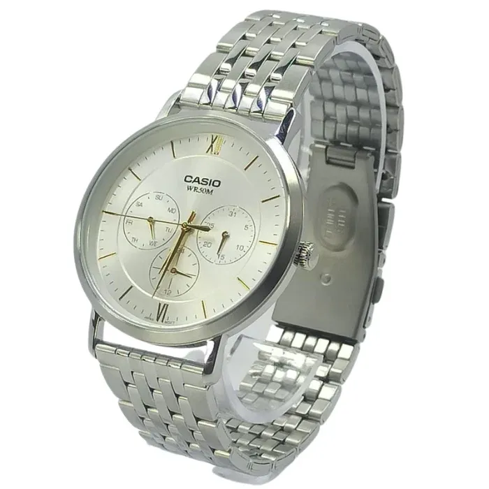 Reloj Casio Hombre Plateado MTP-B300D-7AVDF Caballero Multifuncional Pulso Acero