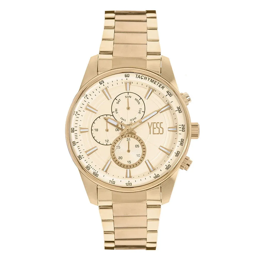 Reloj Yess Caballero Pulso Acero Dorado Y23037-04 