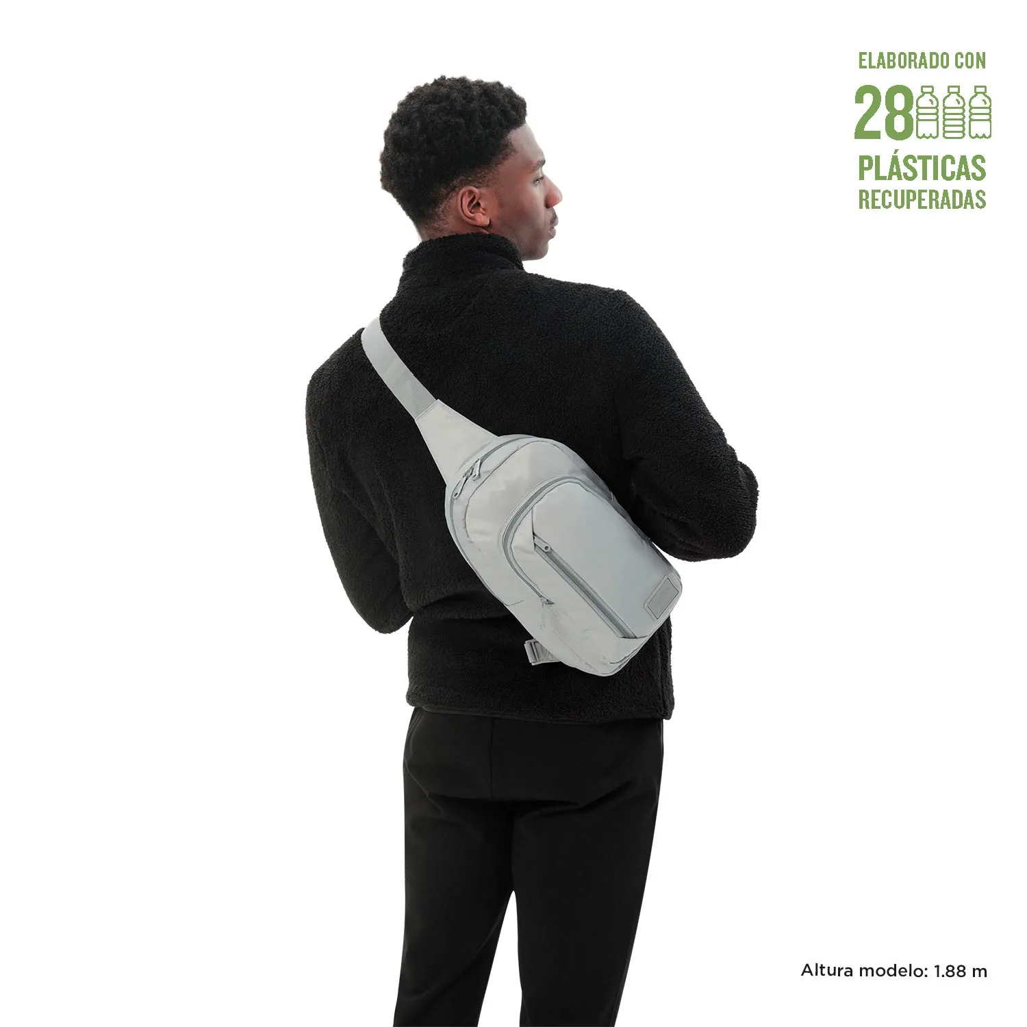 Bolso Para Hombre Ecofriendly Gris Totto