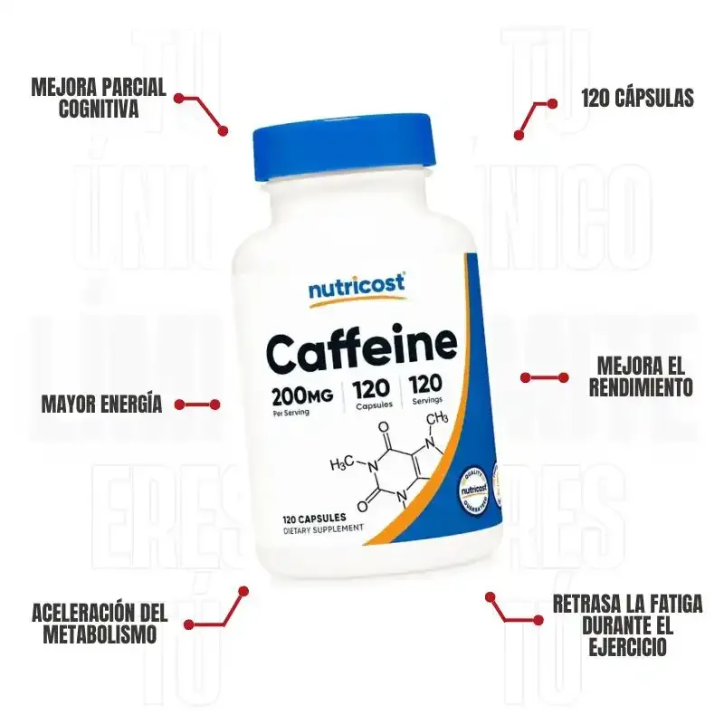 Cafeina Nutricost 200 Mg 120 Capsulas