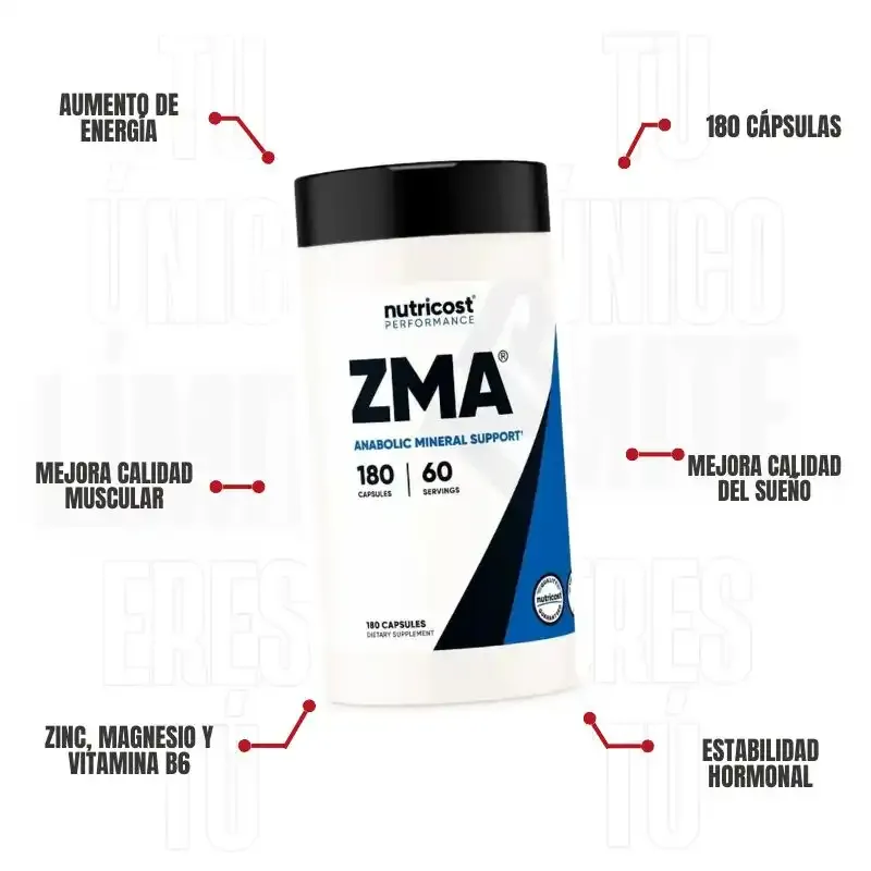 Zma 490 Mg 180 Capsulas Nutricost