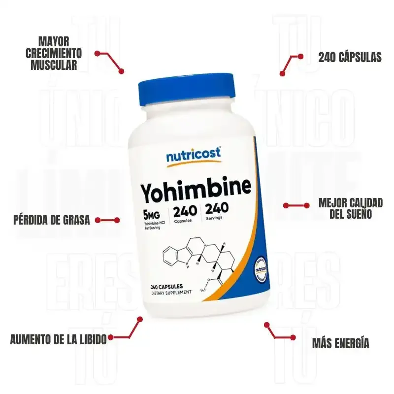 Yohimbina 5 Mg 240 Capsulas Nutricost