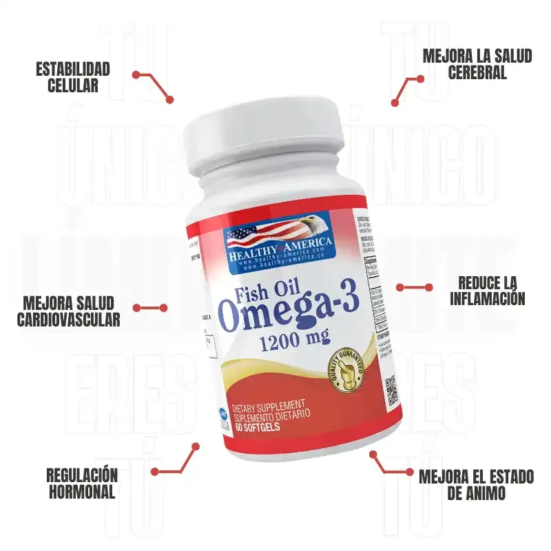 Omega 3 1200 Mg 60 Capsulas Healthy America 